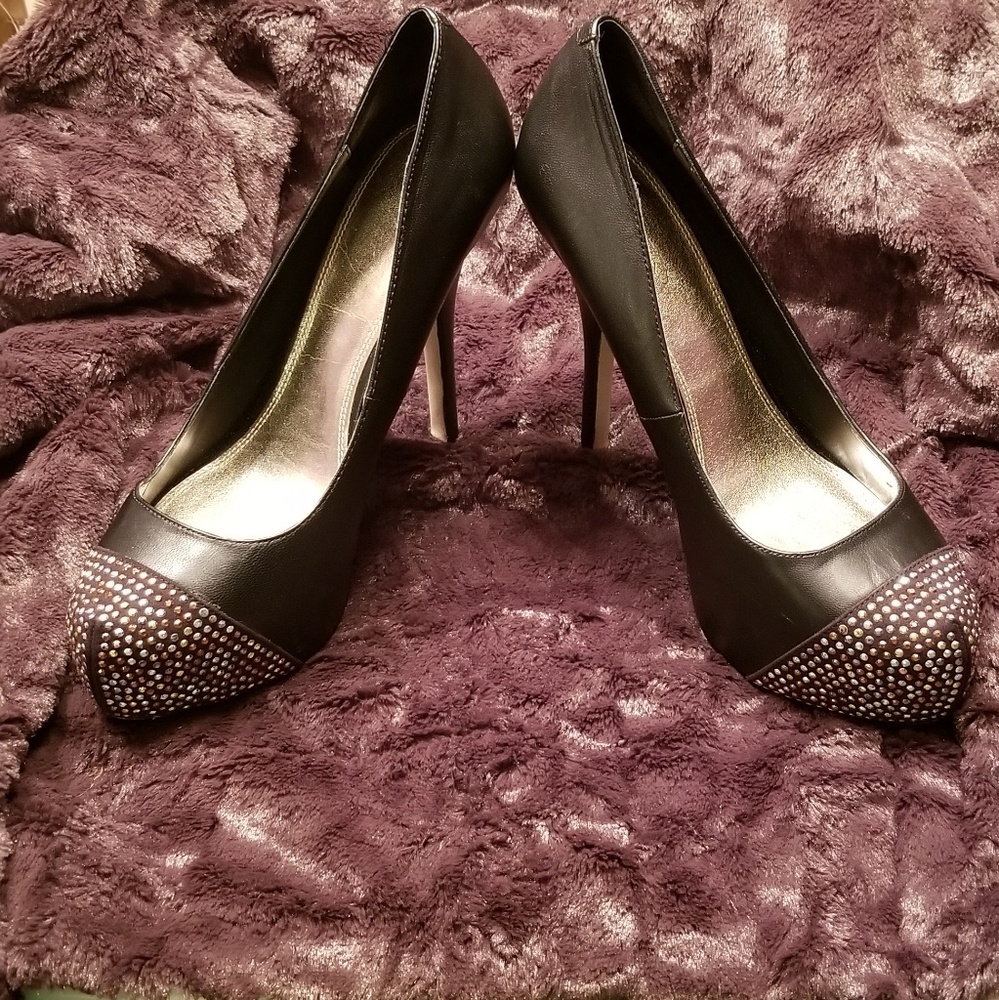 Black Leather Heels